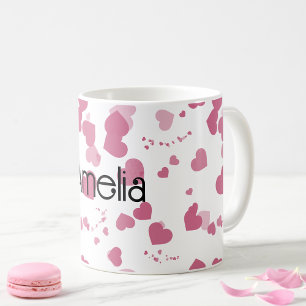 Pretty Love heart Personalised  Coffee Mug