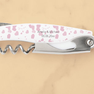 Pretty Love heart Personalised Wedding Corkscrew