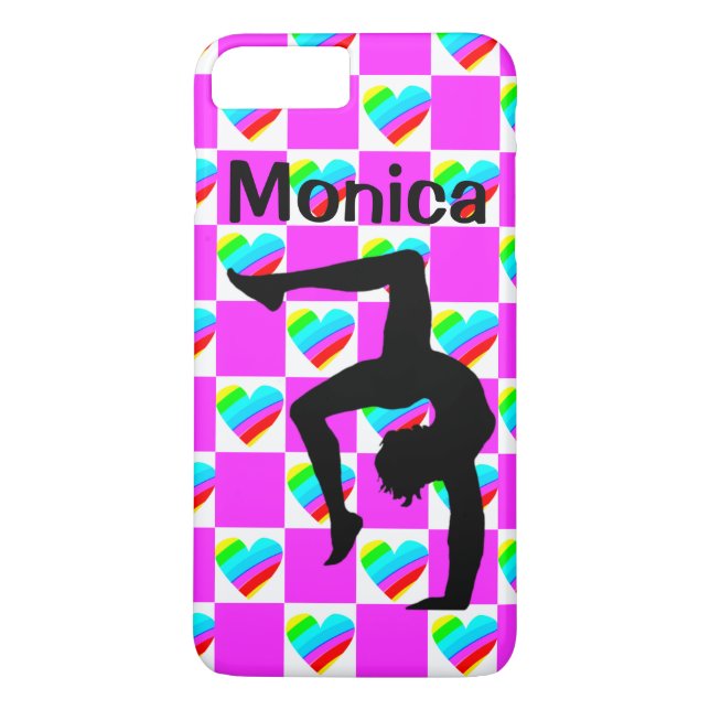PRETTY LOVE HEART PERSONALIZED GYMNAST PHONE CASE (Back)