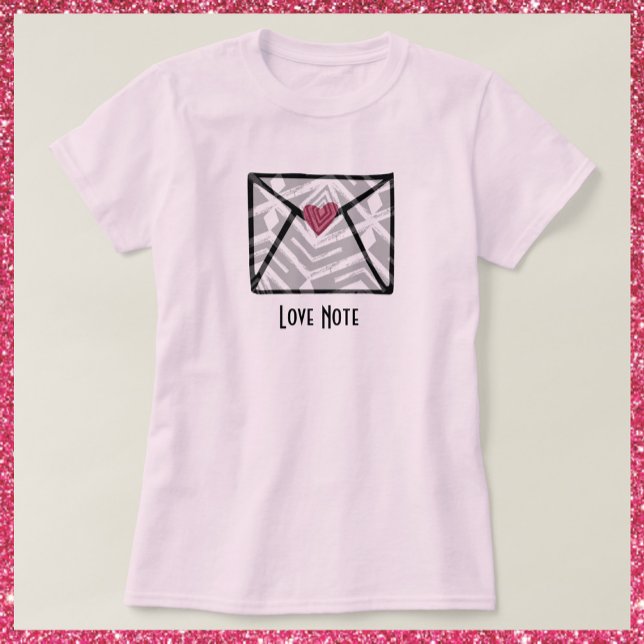 Pretty Love Note Heart T-Shirt (Creator Uploaded)