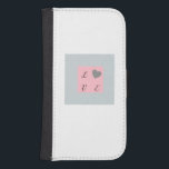 Pretty Love Pattern Gift for Her Romantic Design Samsung S4 Wallet Case<br><div class="desc">This Pretty Pink and Grey Design showing the Word Love with a Little Heart. This Galaxy Wallet is a great Gift for Her. Step into summer with this fun and fashionable phone case accessory! Crafted using a Love Design on a white background, this phone case is the perfect accessory to...</div>