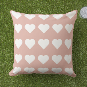 Pretty lovely cute heart pattern pink white chic cushion