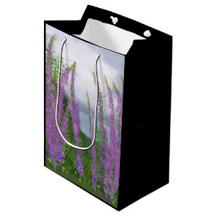 Pretty Lupine Flowers By The Lake Medium Gift Bag