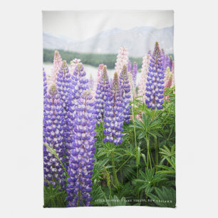 Pretty Lupins @ Lake Tekapo New Zealand Tea Towel