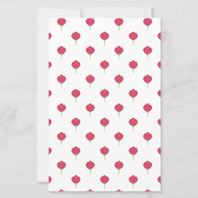 Pretty lush pink tulips pattern Paper sheet (Front)