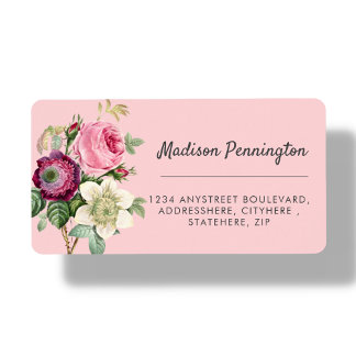 Pretty Magenta Flower Return Address Label