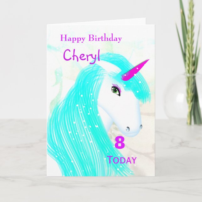 Pretty Magical Mythical Unicorn Personalised Card (Front)