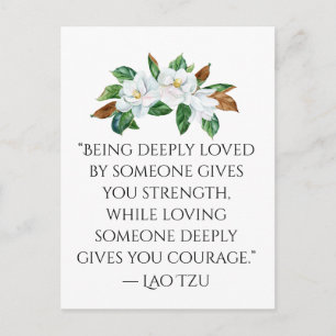 Pretty Magnolias and Deep Love Quote  Postcard