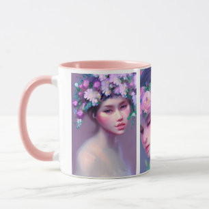 Pretty Maidens Flowers in Hair Ethereal Art Mug