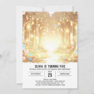 Pretty Majestic Woodland Digital Birthday Invitation