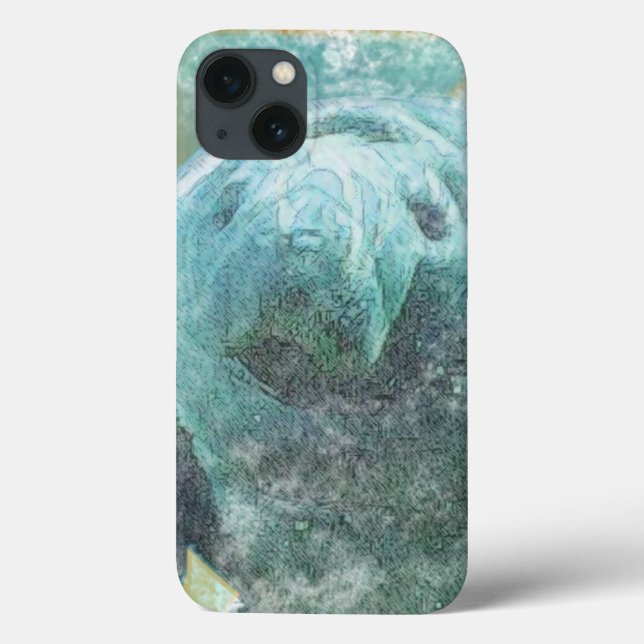 Pretty Manatee Art Case-Mate iPhone Case (Back)