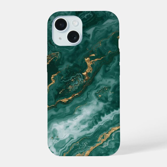 Pretty Marble Emerald Green Phone Case (Back)