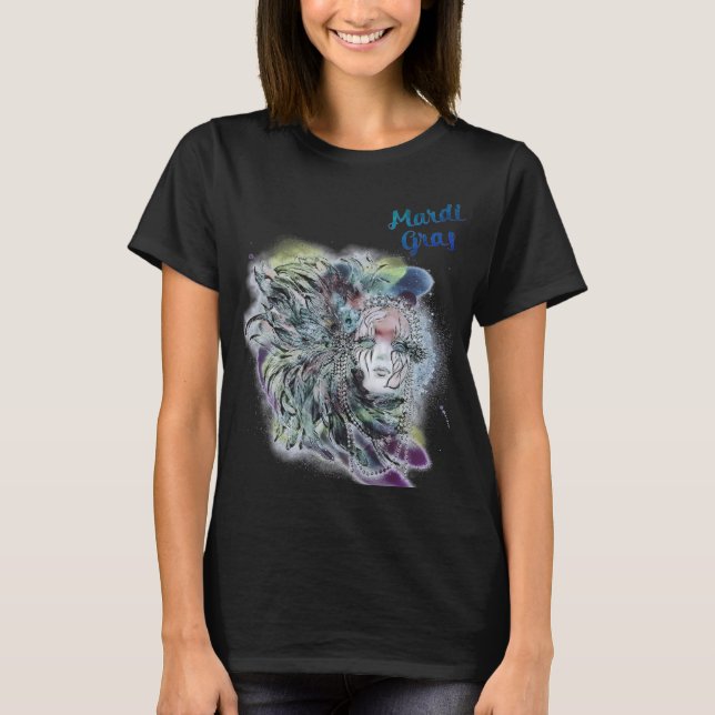 PRETTY MARDI GRAS MASK T-Shirt (Front)