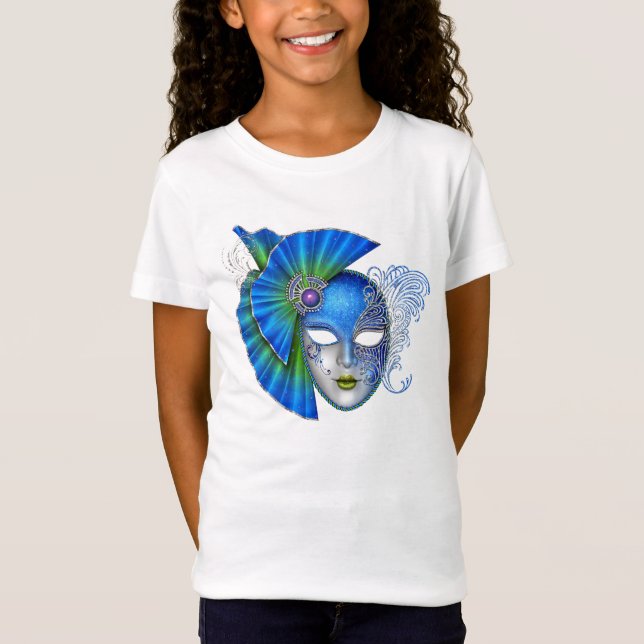 Pretty Mardi Gras Mask T Shirt (Front)