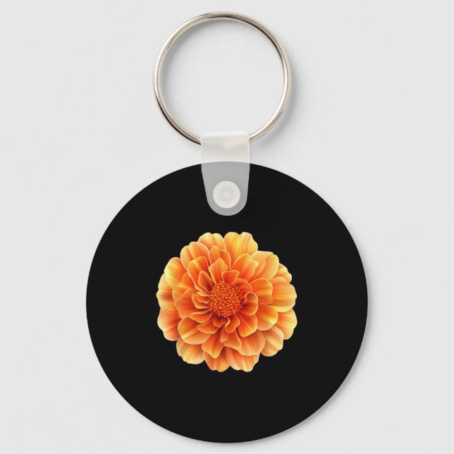 Pretty Marigold Flower Season  Key Ring (Front)