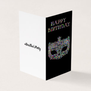 Pretty mask happy birthday card
