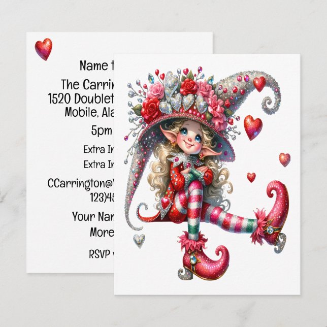 Pretty Masquerade Girl  Invitation (Front/Back)