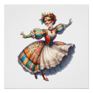 Pretty Masquerade Girl Theme Poster