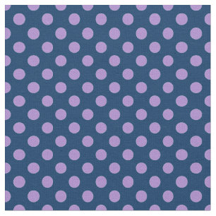 Pretty Mauve and Navy Blue Polka Dots Fabric