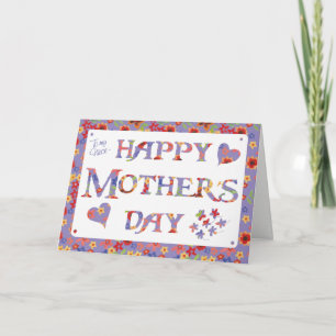 Pretty Mauve Granny Print for Niece Mother's Day Card