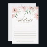 Pretty Mauve Pink Watercolor Flowers Wedding Advice Card<br><div class="desc">Give your advice and well wishes to the newlyweds with this elegant floral advice card. It features watercolor garland of mauve blush pink flowers and greenery with an elegant script. Personalise by adding the newlyweds' names. This blush pink wedding advice card is perfect for spring and fall weddings.</div>