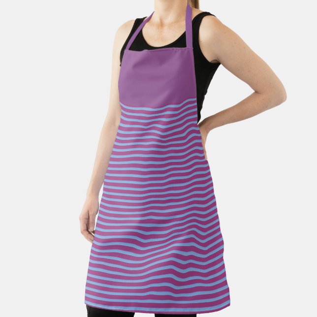 Pretty  Mauve Striped   All-Over Print Apron (Insitu)