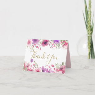 Pretty Meadow Flowers Thank You Card