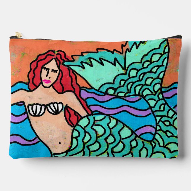 Pretty Mermaid Abstract Painting Accessory Pouch (Front)