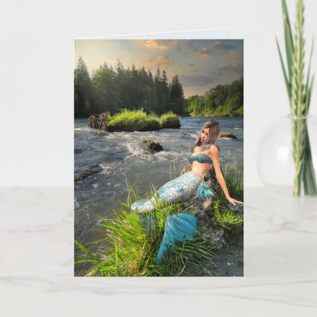PRETTY MERMAID ART BIRTHDAY Greeting Card (Front)