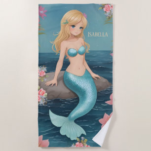Pretty Mermaid Kids Beach Towel
