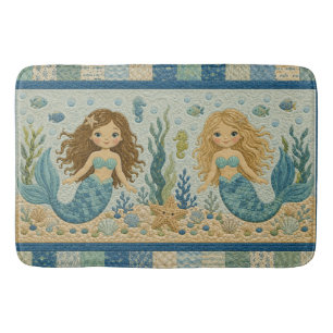 Pretty Mermaid Quilt Bath Mat