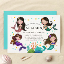 Pretty Mermaids Under the Sea Girls Birthday