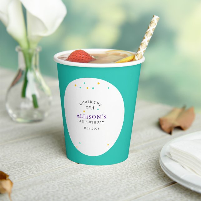 Pretty Mermaids Under the Sea Girls Birthday Party Paper Cups (Insitu)