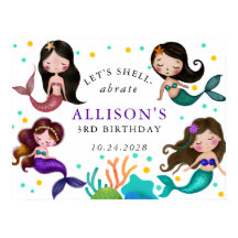 Pretty Mermaids Under the Sea Girls Birthday