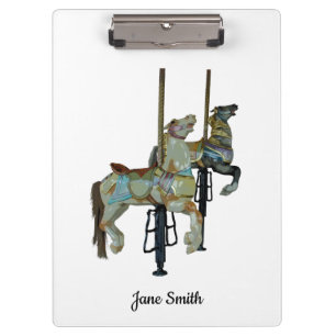 Pretty Merry Go Round Carousel Horses Clipboard