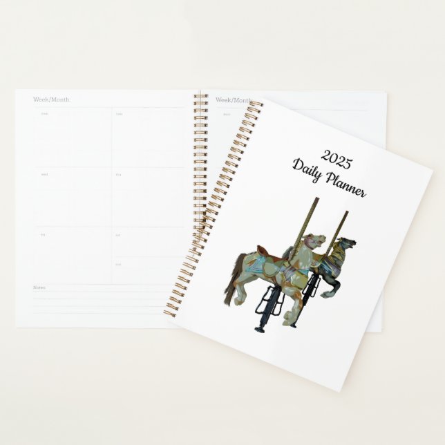 Pretty Merry Go Round Carousel Horses Daily  Planner (Display)