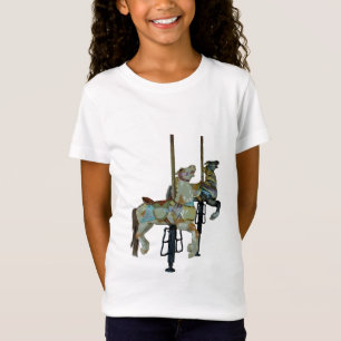 Pretty Merry Go Round Carousel Horses Girl's T-Shirt