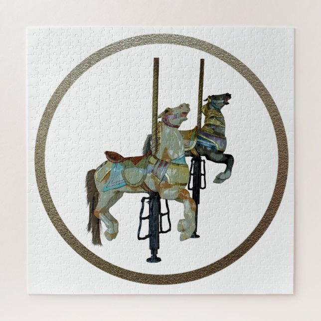 Pretty Merry Go Round Carousel Horses  Jigsaw Puzzle (Vertical)