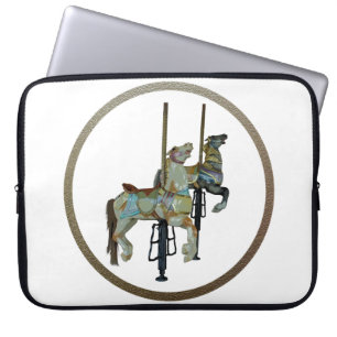 Pretty Merry Go Round Carousel Horses Laptop Sleeve