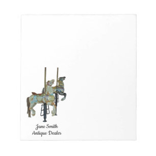 Pretty Merry Go Round Carousel Horses Notepad