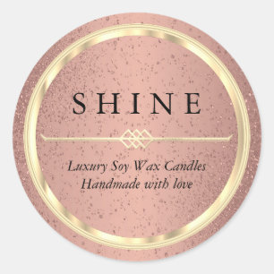 Pretty Metallic Gold and Rose Gold Glitter Labels
