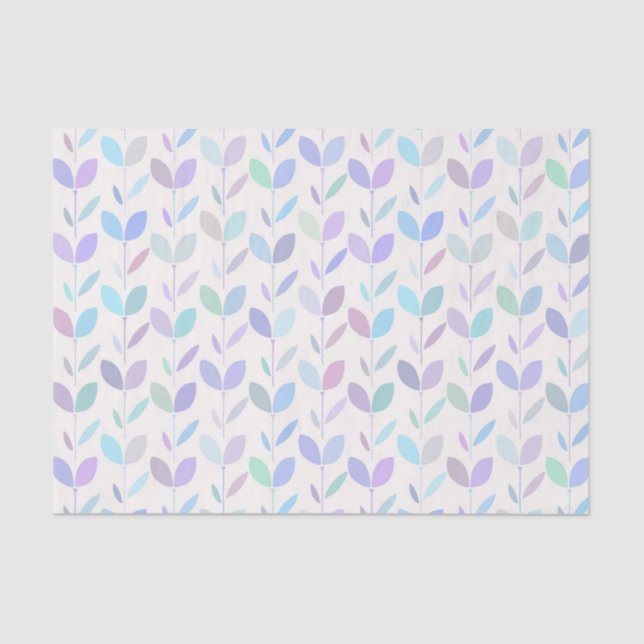 Pretty Mid Century Modern Leaf Pattern Tissue Paper (Front)