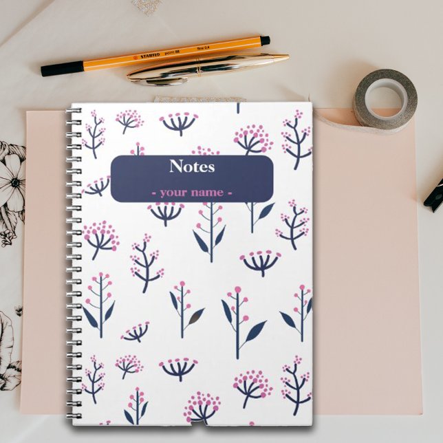Pretty Mimosa Florals Customise Stationery Notebook (Creator Uploaded)