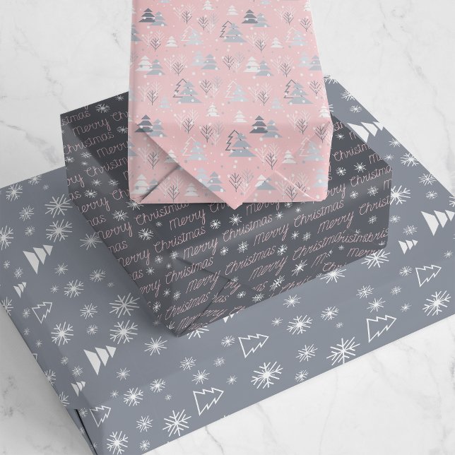 Pretty Minimal Christmas Holiday Pattern Wrapping Paper Sheet (Creator Uploaded)
