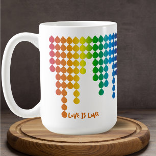 Pretty Minimal Rainbow Fade Pattern Pride Phrase  Coffee Mug