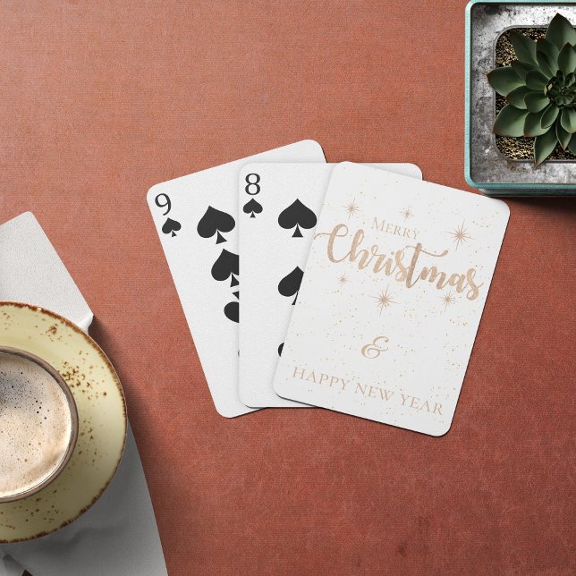 Pretty Minimalist Merry Christmas & Happy New Year Playing Cards (Pretty Minimalist Merry Christmas & Happy New Year Playing Cards)