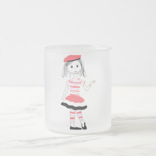 Pretty Miss Fashionista Frosted Glass Coffee Mug