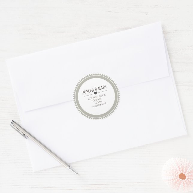 Pretty Modern Christmas return address Classic Round Sticker (Envelope)