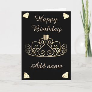 Pretty modern crown birthday card
