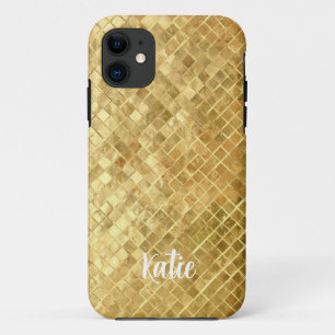 Pretty Modern Faux Gold Name Personalised iPhone 11 Case